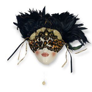 Venetian Mask Ceramic Music Box plays Born Free Wall Decor